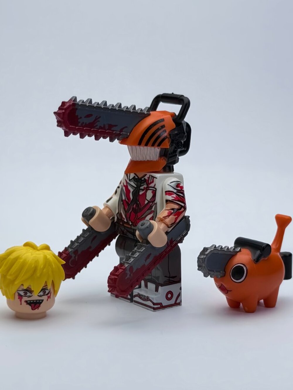 Chainsaw Man Denji Shark Ride Custom Minifigure Set with Pochita - Picture 5 of 6